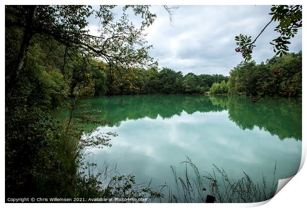 the blue lake in drenthe in holland Print by Chris Willemsen