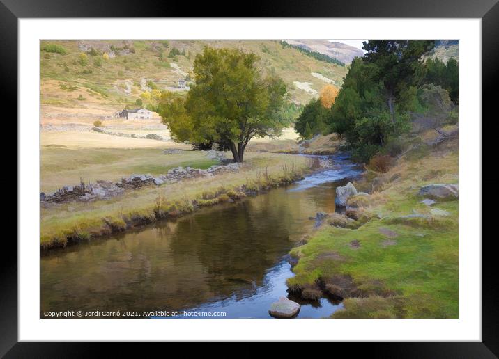 Incles Valley - CR2110-6068-PIN-R Framed Mounted Print by Jordi Carrio
