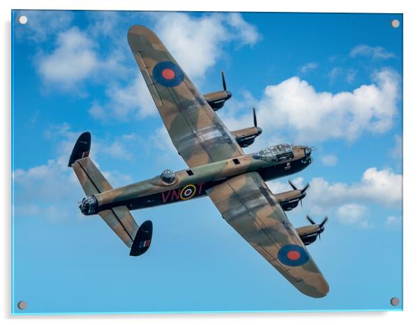 Lancaster Bomber PA474 in the sky Acrylic by Andrew Scott
