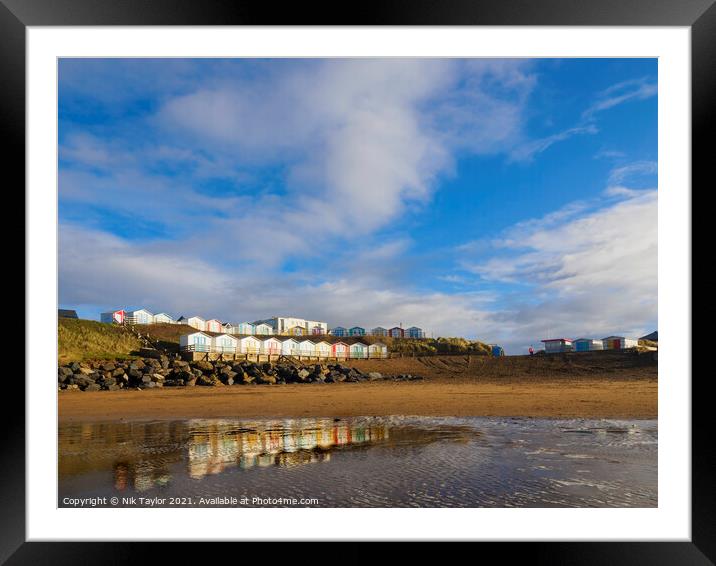 Bude beach huts Framed Mounted Print by Nik Taylor