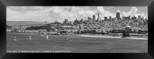 San Francisco Skyline | Monochrome Framed Print by Melanie Viola
