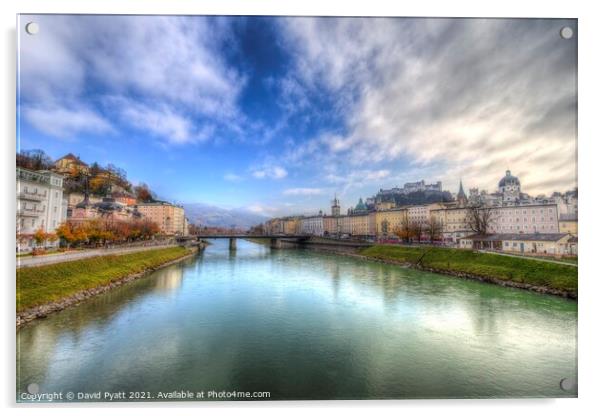 Salzburg City View Acrylic by David Pyatt