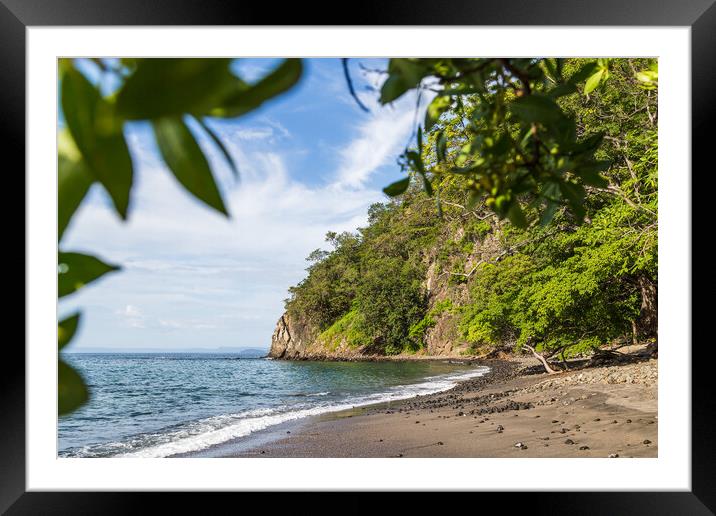 The rugged coastline of the Guancaste province. Framed Mounted Print by Jason Wells