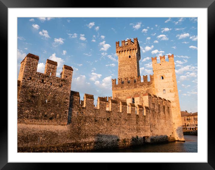 Scaliger Castle in Sirmione, Italy on Lake Garda Framed Mounted Print by Dietmar Rauscher
