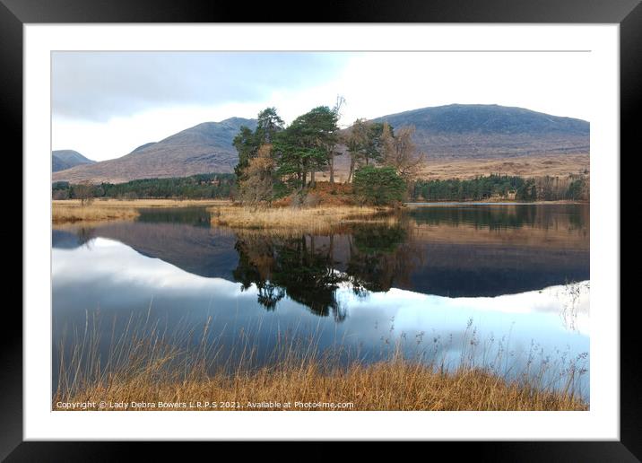 Loch Tulla reflection Framed Mounted Print by Lady Debra Bowers L.R.P.S