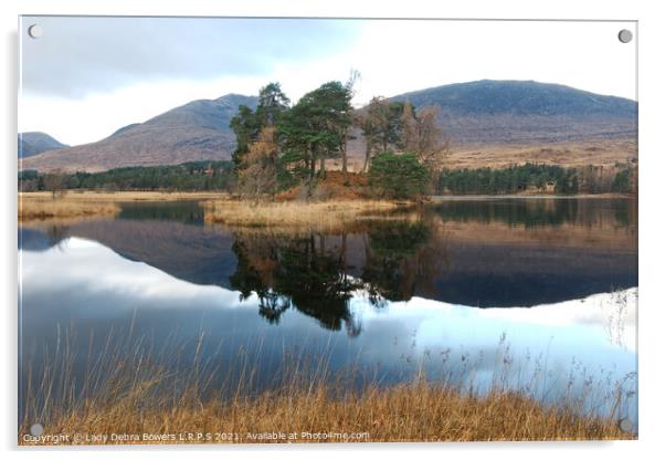 Loch Tulla reflection Acrylic by Lady Debra Bowers L.R.P.S