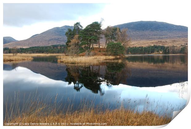 Loch Tulla reflection Print by Lady Debra Bowers L.R.P.S