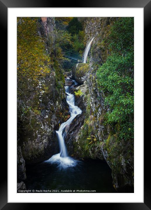 Poço do Inferno Waterfall in Manteigas, Portugal Framed Mounted Print by Paulo Rocha