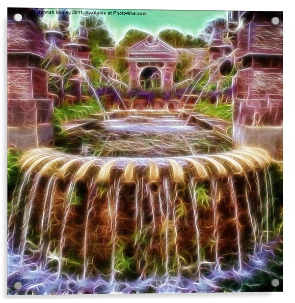Arundel Castle Garden Pond Acrylic by Hannah Morley