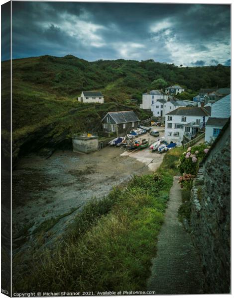 The traditional fishing village of Portloe in Corn Canvas Print by Michael Shannon
