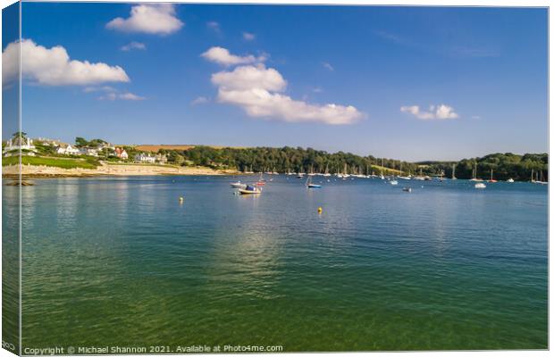 Looking out to Place Creek from St Mawes in Cornwa Canvas Print by Michael Shannon