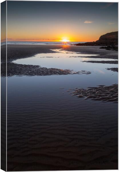 Sunset at Rhossili Bay Canvas Print by Leighton Collins