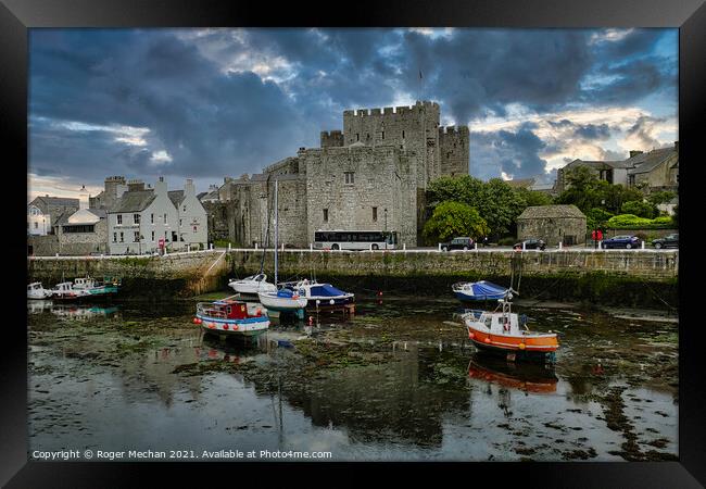 Castle Rushen Overlooking the Charming Isle of Man Framed Print by Roger Mechan