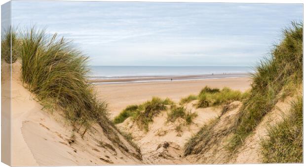 Looking down on Formby beach Canvas Print by Jason Wells