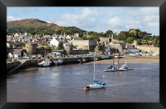 Conwy harbour at low tide Framed Print by Jason Wells