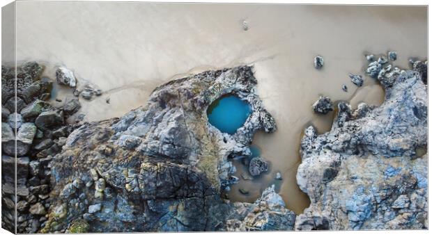Blue Pool Bay, Gower Canvas Print by Leighton Collins