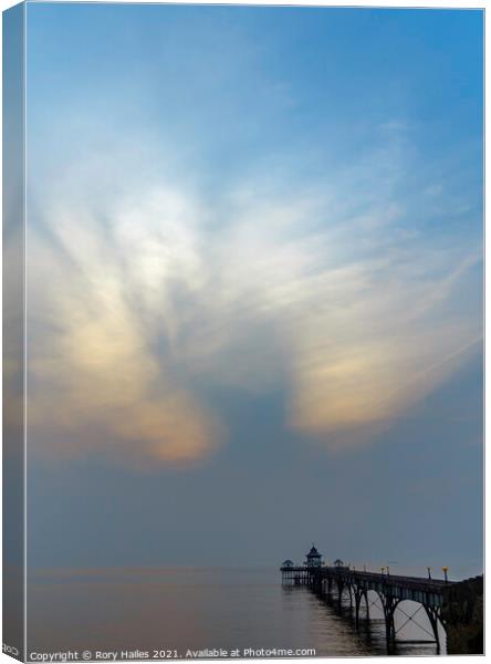 Clevedon Pier cloud formation overhead Canvas Print by Rory Hailes