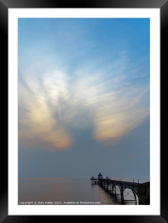 Clevedon Pier cloud formation overhead Framed Mounted Print by Rory Hailes