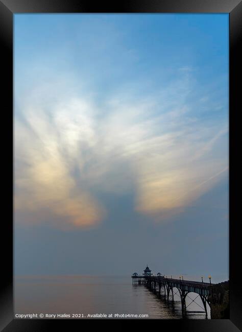 Clevedon Pier cloud formation overhead Framed Print by Rory Hailes
