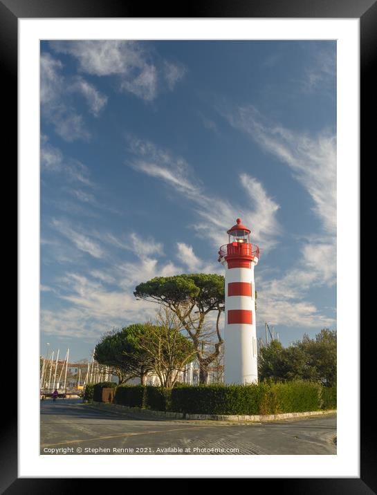 Red lighthouse at La Rochelle France Framed Mounted Print by Stephen Rennie