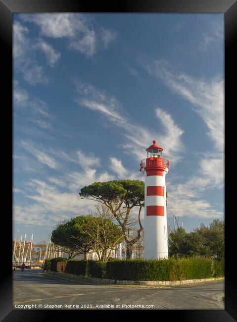 Red lighthouse at La Rochelle France Framed Print by Stephen Rennie