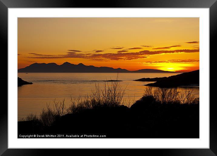 Isle of Rum Sunset Framed Mounted Print by Derek Whitton