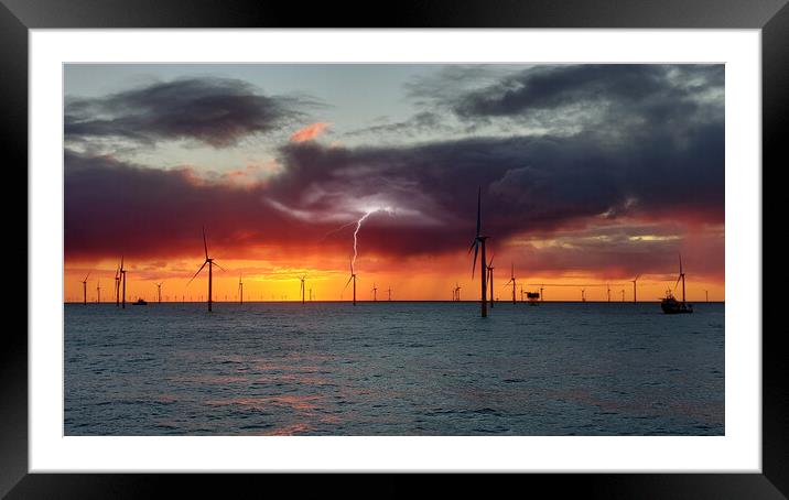 Merkur wind farm Germany Framed Mounted Print by Russell Finney