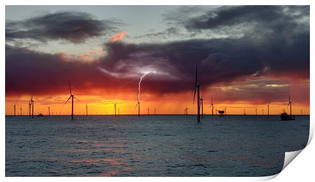 Merkur wind farm Germany Print by Russell Finney