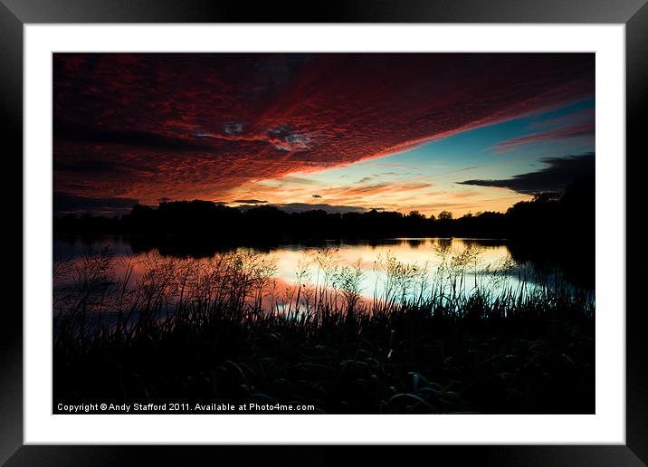 Sunset at Cossington South Lakes Framed Mounted Print by Andy Stafford