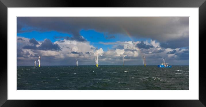 Merkur wind farm Germany Framed Mounted Print by Russell Finney