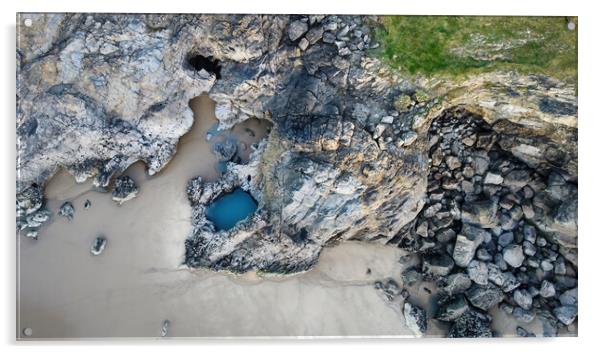 Drone view of Blue Pool Bay Acrylic by Leighton Collins
