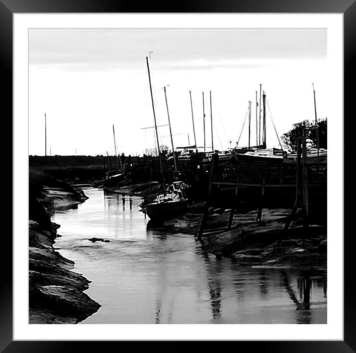 Boats at Gibraltar Point Mono Framed Mounted Print by Jon Fixter