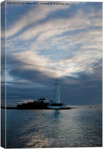 Silver sea at St Mary's Canvas Print by Jim Jones