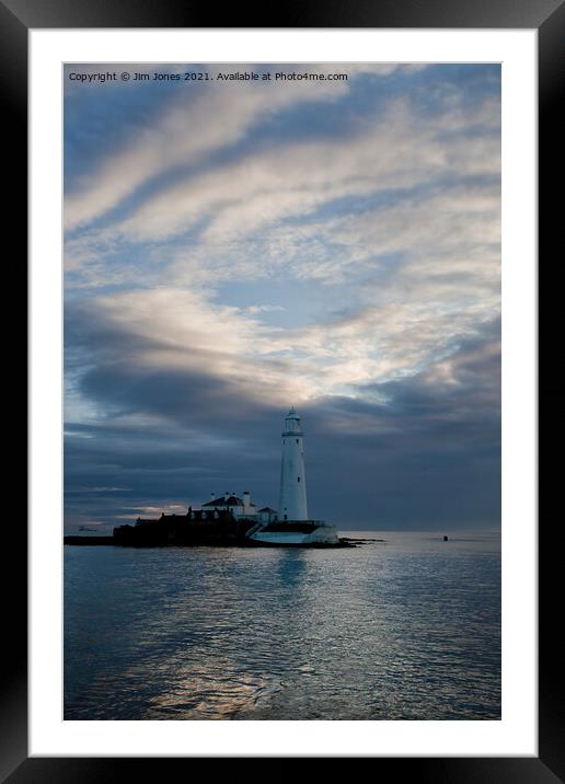 Silver sea at St Mary's Framed Mounted Print by Jim Jones