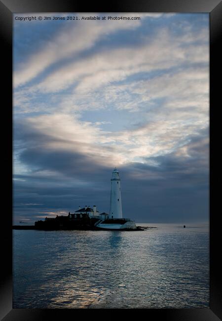 Silver sea at St Mary's Framed Print by Jim Jones