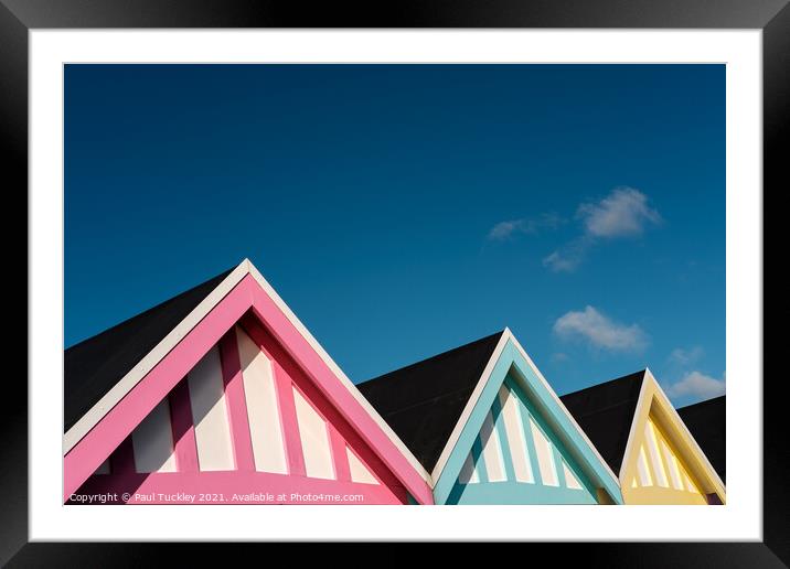 Weymouth Beach Huts Framed Mounted Print by Paul Tuckley