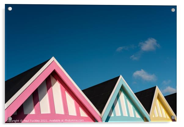 Weymouth Beach Huts Acrylic by Paul Tuckley