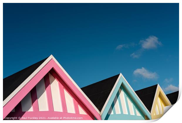 Weymouth Beach Huts Print by Paul Tuckley