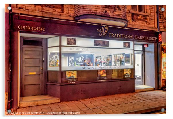 Traditional Barber Shop, Swanage, Dorset Acrylic by Stuart Wyatt