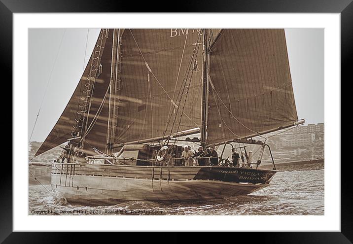 Brixham Sailing Trawler Vigilance BM 76 Framed Mounted Print by Peter F Hunt