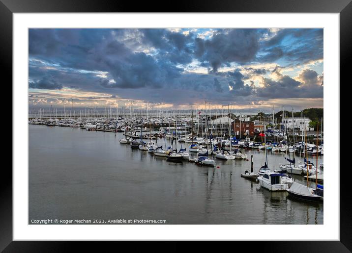 Yachting Haven in Lymington Hampshire Framed Mounted Print by Roger Mechan
