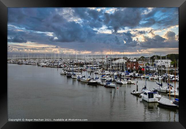 Yachting Haven in Lymington Hampshire Framed Print by Roger Mechan