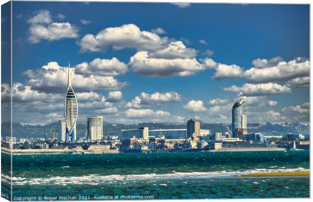 Towering Over Solent Canvas Print by Roger Mechan
