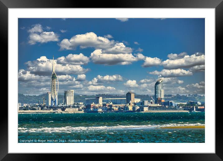 Towering Over Solent Framed Mounted Print by Roger Mechan