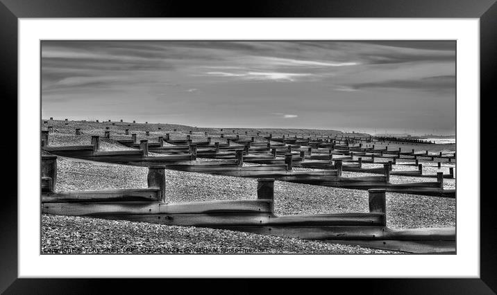 SEA DEFENCES -PETT LEVEL, EAST SUSSEX Framed Mounted Print by Tony Sharp LRPS CPAGB