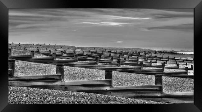 SEA DEFENCES -PETT LEVEL, EAST SUSSEX Framed Print by Tony Sharp LRPS CPAGB