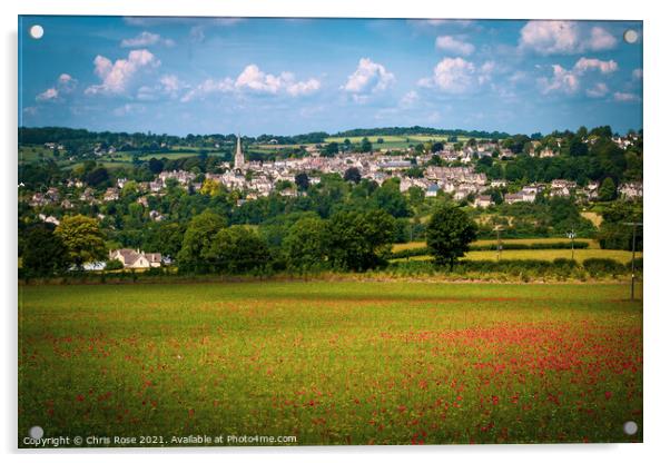 Painswick poppy field Acrylic by Chris Rose