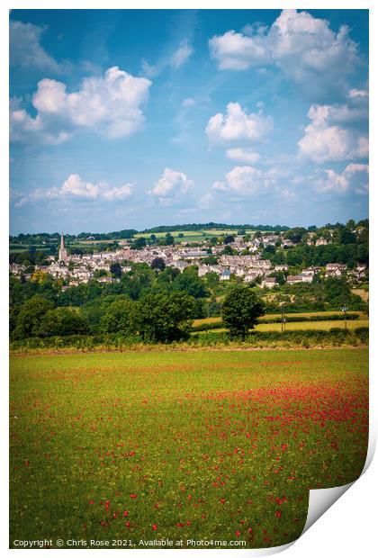Painswick poppy field Print by Chris Rose