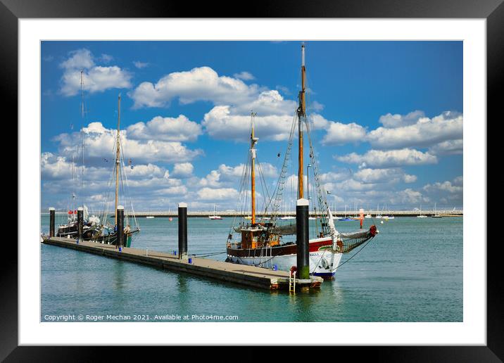 Classic yachts on the Isle of Wight Framed Mounted Print by Roger Mechan