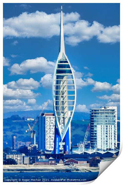 Towering Over Portsmouth Print by Roger Mechan